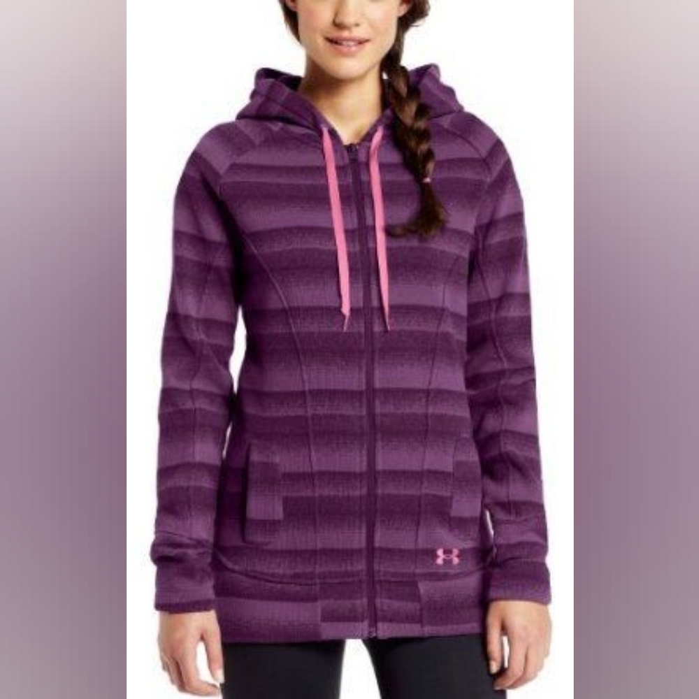 Under Armour Wintersweet Storm Hoodie Womens Size XL Purple Full Zip w/Pockets